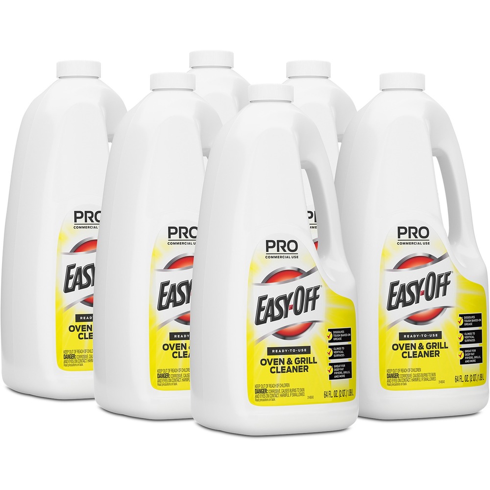 Easy-Off Oven/Grill Cleaner - 64 fl oz (2 quart) - Non-flammable - Clear Bottle - 6 / Carton