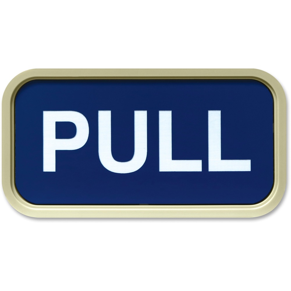 XSTG41 - Designer wall sign with rounded corners is perfect for any modern office environment. It has been engineered as a quality interior sign system so it can be used for a door or a wall. Distinctive professional look is perfect for offices, courthouses, schools and warehouses. Choose from more than 35 fonts and more than 30 plastic insert colors. Contact customer service to customize the plastic, 2" x 4" sign with an almond frame.