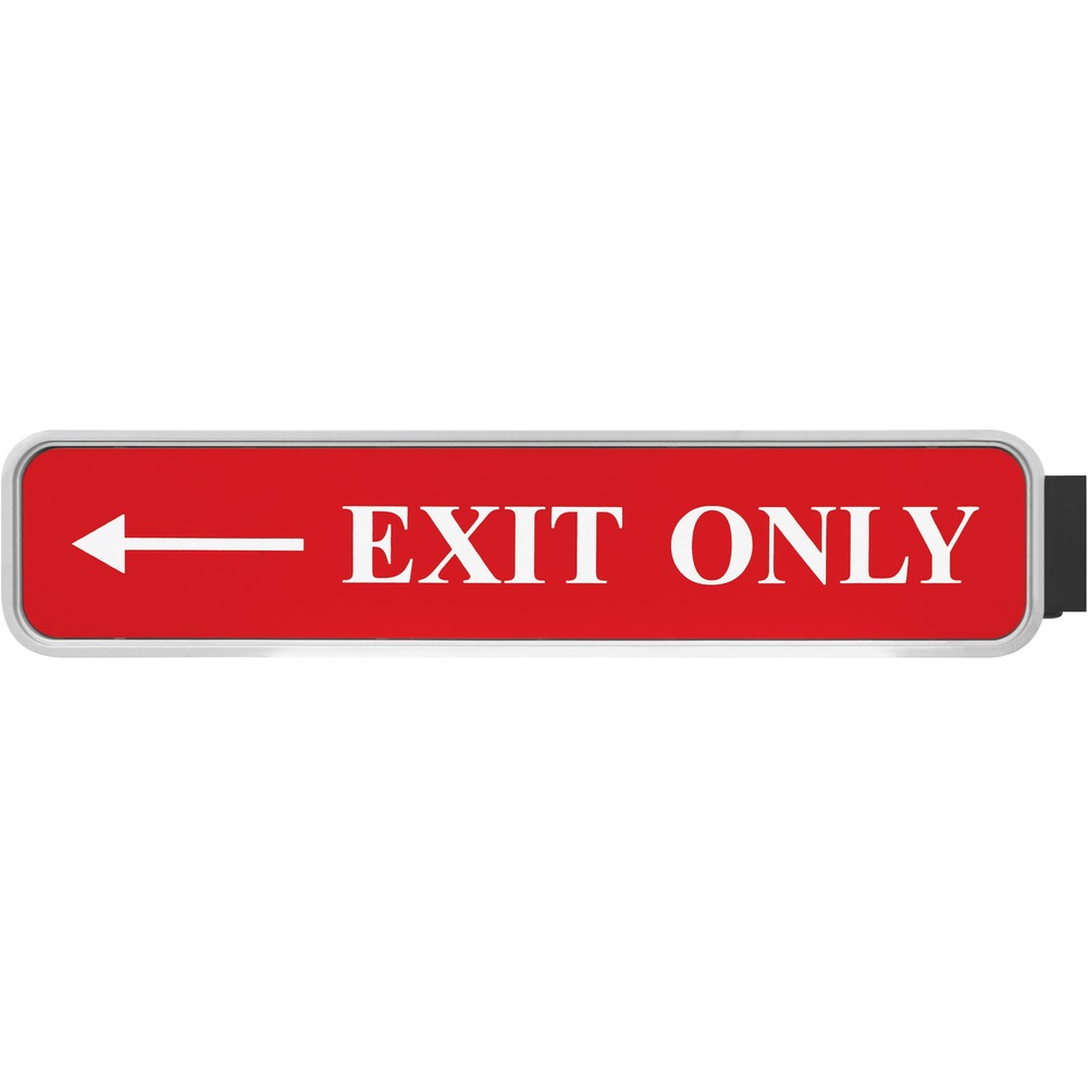 XSTG82 - Designer Corridor Sign can identify a room or display significant message. The double-sided design mounts perpendicular to the wall for easy viewing. This sign has been engineered as a quality interior sign system and features a distinctive professional look that is perfect for offices, courthouses, schools and warehouses. Choose from more than 35 fonts and more than 30 sign colors. Contact customer service to customize your plastic, 2" x 10" sign with a gray frame.