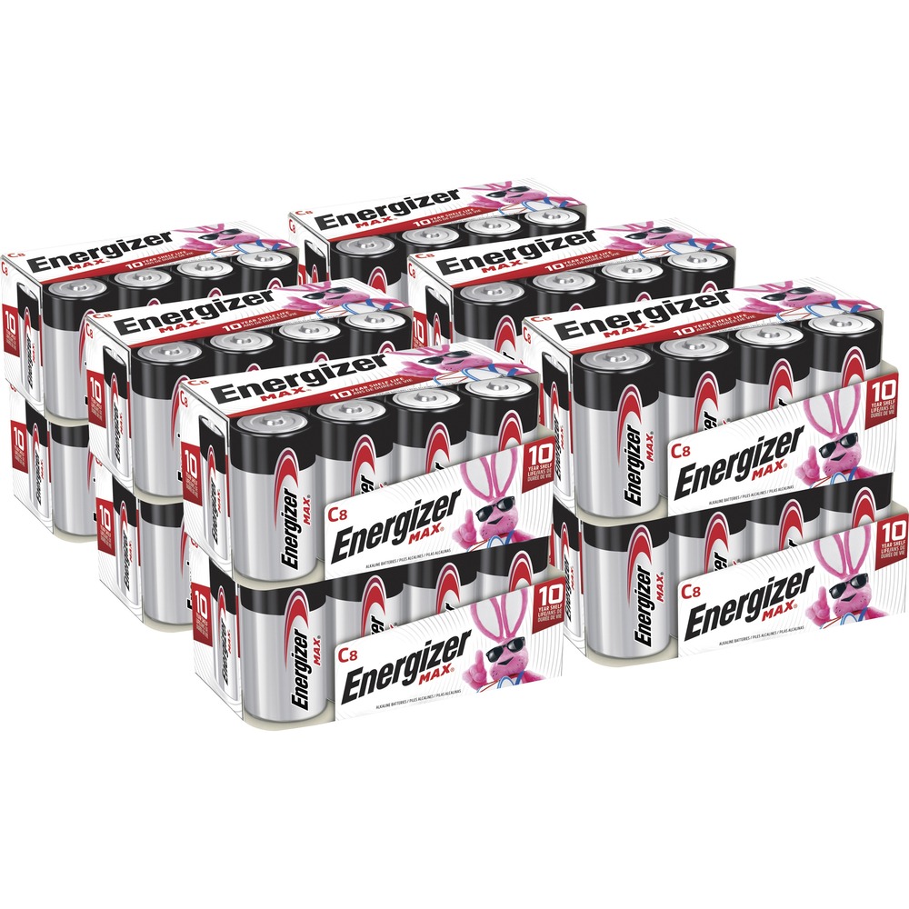 EVEE93FP8CT - Max Alkaline C Batteries provide a long-lasting power source for such common workplace devices as calculators, pencil sharpeners, cameras, flashlights and portable tape recorders. PowerSeal Technology is the Energizer innovation that delivers energy you can rely on. Batteries also hold their power for up to 10 years while in storage so you have power when you need it most. They are date-coded and 100 percent mercury-free.