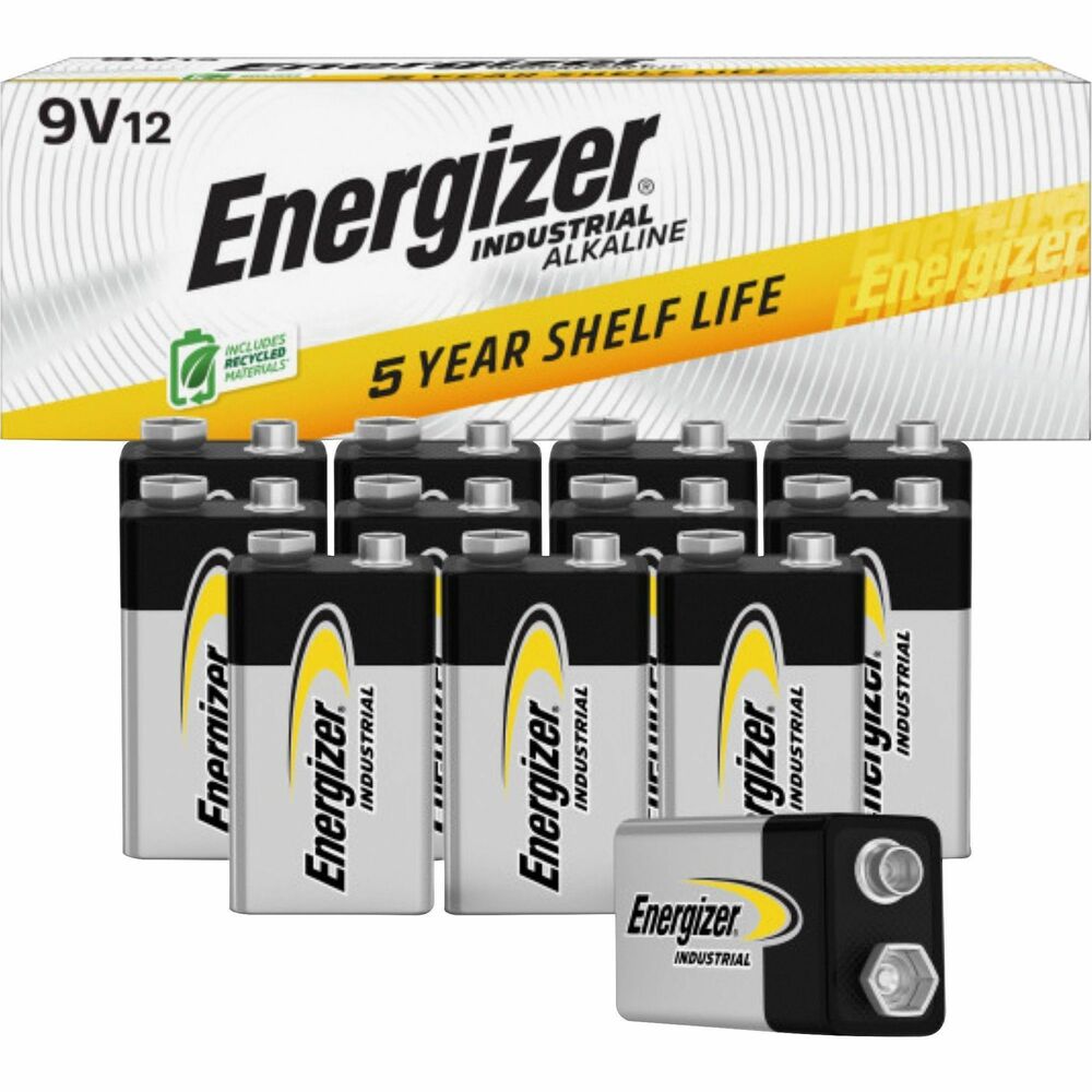 Energizer 9 Volt Industrial Alkaline Batteries 12 Pack For Multipurpose 9v 9 V Dc 6 3422