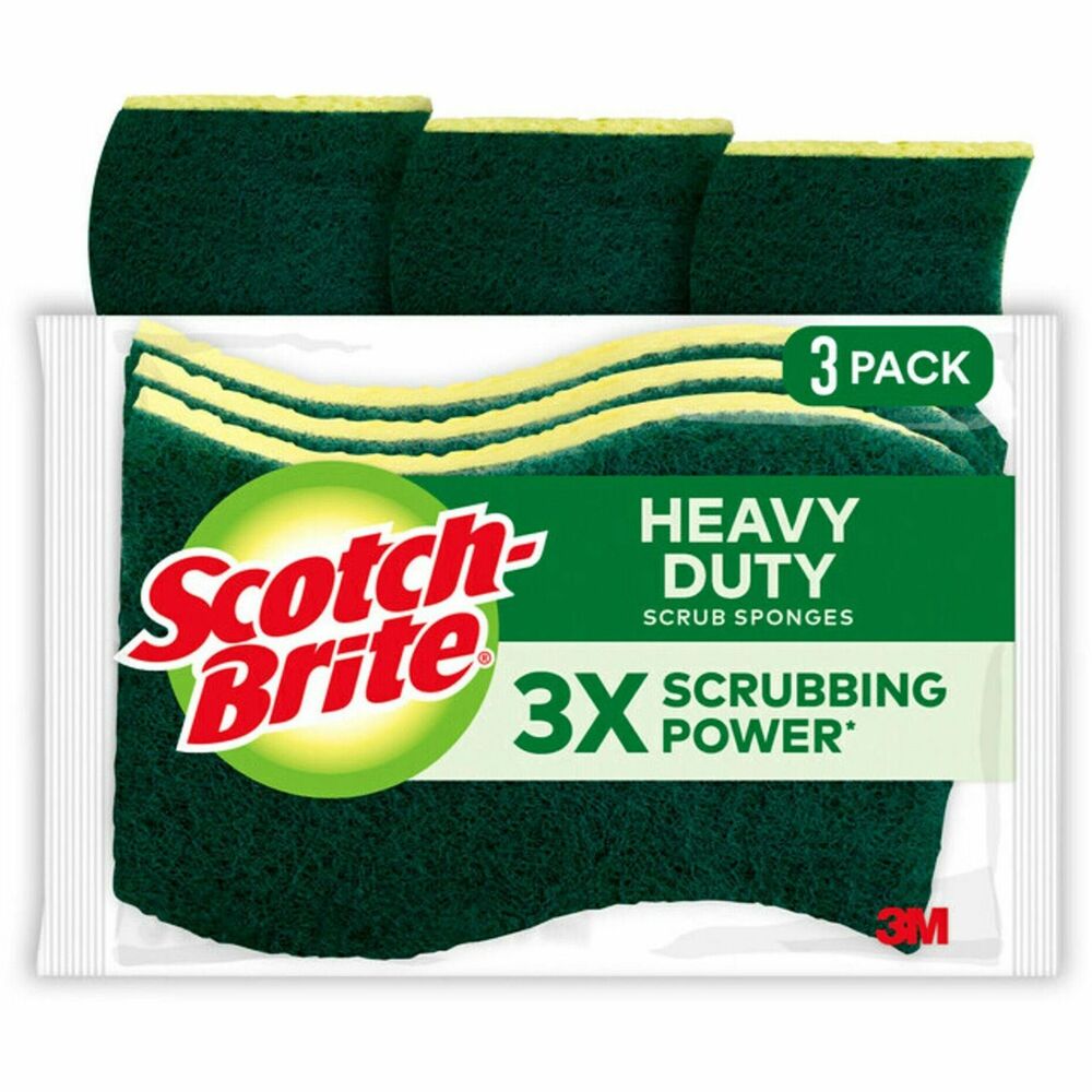 MMMHD3CT - Heavy-Duty Scrub Sponge is designed to provide fast cleanups of tough jobs. Scrub sponge quickly removes tough, baked-on messes. Sponge is shaped to fit comfortably in the hand. It is great for use in the kitchen, garage and outdoors. You can also sanitize it in your dishwasher and reuse. More from the Manufacturer