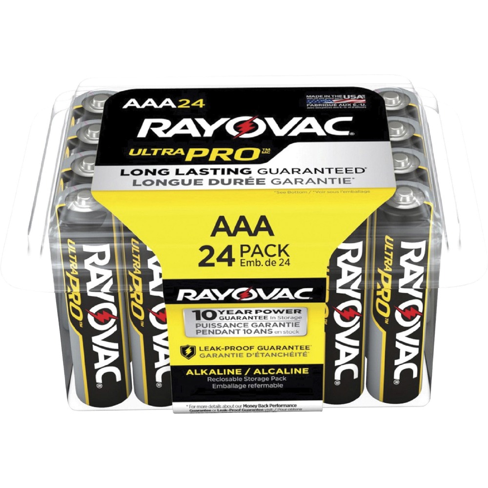 RAYALAAA24PPJCT - Ultra Pro alkaline AAA batteries are specially engineered for professional use. Their reclosable contractor packaging is ideal for contract or bid business. Stackable packaging is easy to store. Batteries offer a long-lasting performance and a 10-year shelf life. Mercury-free manufacturing helps minimize their environmental footprint.