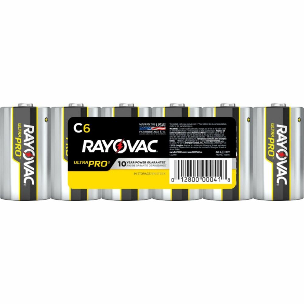 RAYALC6JCT - Ultra Pro alkaline C batteries are specially engineered for professional use. Their shrink-wrapped packaging is ideal for contract or bid business. Batteries offer a long-lasting performance and a 10-year shelf life. Mercury-free manufacturing helps minimize their environmental footprint.