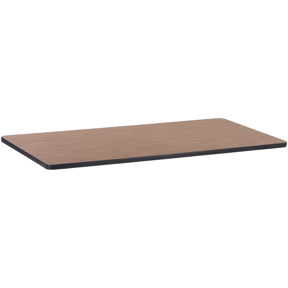 LLR99895 - Versatile Activity Tabletop is great for creating collaborative learning environments in classrooms, training rooms, conference rooms and more. Sturdy top is 1-1/8" thick. Table edges are cushioned with protective, black edgebanding. The Medium Oak, high-pressure laminate finish offers a smooth, durable worksurface. Activity Table Legs, the four-leg base, adjust in height from 22" to 30" or 17" to 25" in 1" increments and are sold separately.