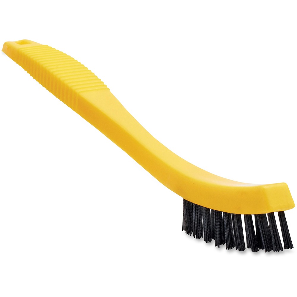 RCP9B5600BKCT - Tile/Grout Brush helps keep your facility looking its best. High-quality construction supports your cleaning crew so they can deliver top-notch results. Use this brush to ease work when scrubbing tile and grout lines, floors, baseboards, walls and countertops. Plastic bristles set in plastic block offer a high shear/break strength and are resistant to water, oils and solvents. The plastic block also includes a hang-up hole for easy storage.