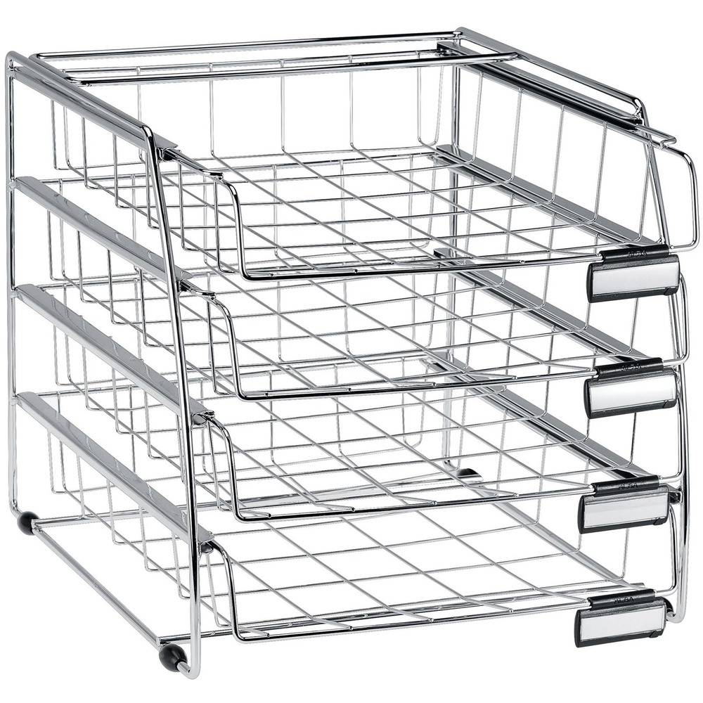 ABACOR4F - Use this 4-Drawer Sliding Mail Basket to improve your organization. With its modern design in chromed metal wire, this basket will perfectly match your work environment. Load all documents up to A4 format. Mail Basket includes four sliding drawers, four removable label holders made of black plastic and two sets of nonslip, Elastomer pads for stability.