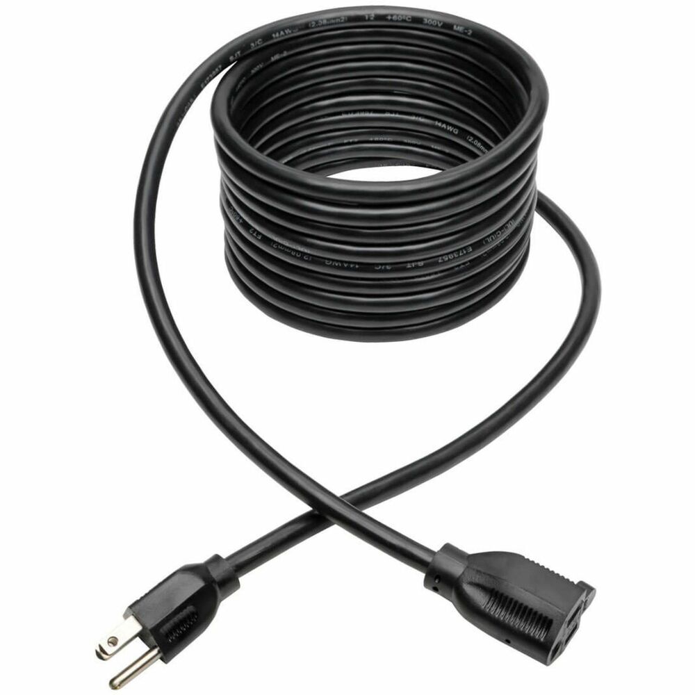 TRPP024015 - Heavy-Duty Power Extension Cord is designed for network devices that require a heavy-gauge connection. 15' extension cord features a 14 AWG wire suitable for high-power connections, making it a reliable solution for large server applications that require a higher-rated, heavier-gauge cable. It can also be used to connect a computer, server or other device with a NEMA 5-15P plug to a PDU, UPS system, surge protector or wall outlet with a NEMA 5-15R outlet. 15' length delivers great flexibility in placing equipment with respect to the power outlet. More from the Manufacturer