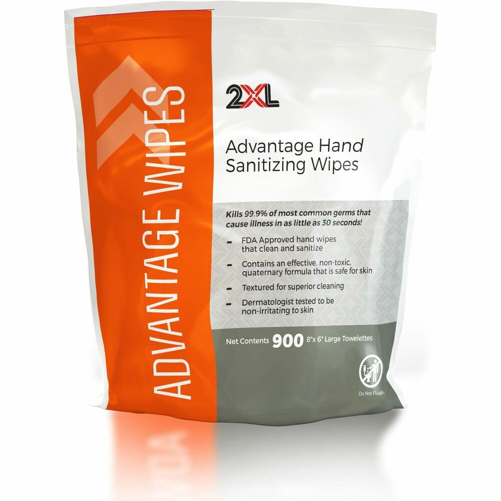 TXLL36 - Nonalcohol-based, sanitizing saturated wipes are designed specifically to clean dirt, sweat and body oils. They are FDA-approved to remove 99.9 percent of common germs (in 30 seconds) on hands and skin that may cause illness. One-step wipes require no bottles, sprays or packets. Large, thick wipes come on a roll.