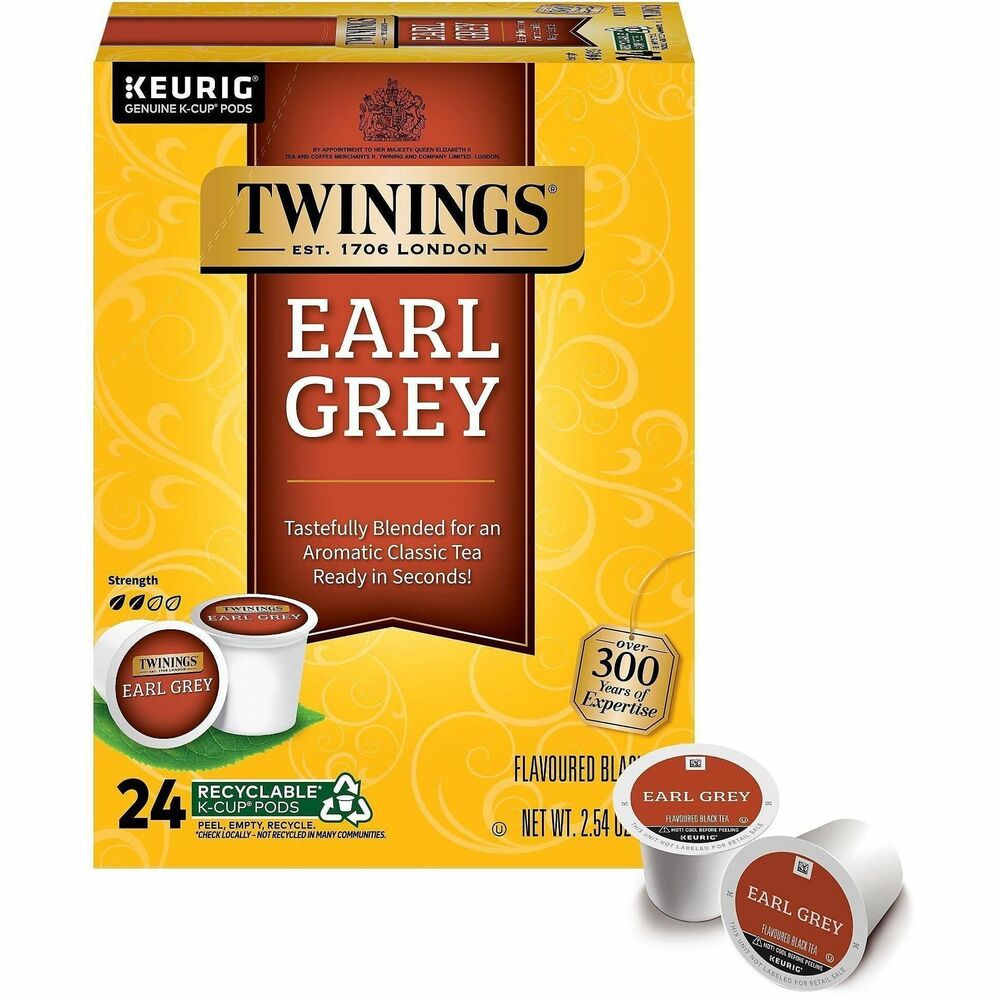 TWG08756 - Twinings Earl Grey Tea is perfectly balanced with the distinctive flavor of bergamot, a citrus fruit. Expert blenders source only the finest leaves cultivated to Twinings' exacting standards by trusted growers around the world. From these tea gardens, leaves are hand-selected to make your next Twinings moment a pleasure. Fine black tea comes in convenient, single-serve K-cups that are designed for use in Keurig coffee brewers.