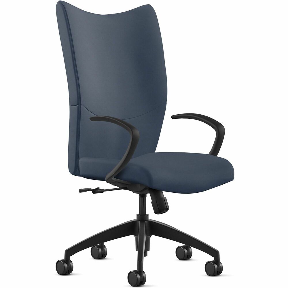 NTF2380S2A10L01 - Bristol High Back Task Chair provides a classy, professional touch to any space with its leather-upholstered, ergonomic design. Highly resilient, molded foam with a detailed, upholstered treatment creates optimized comfort and seamless support for your workflow. Sit in a relaxed position using fixed, cantilever arms. Pneumatic-cylinder height adjustment lets you customize height for an enhanced experience. Chair also features an upright lock, center knob tilt adjustment and 360-degree swivel. Five-star base with reinforced inner structure for durability provides smooth mobility. Chair is Greenguard certified to produce low chemical emissions. Maximum weight limit is 250 lb.