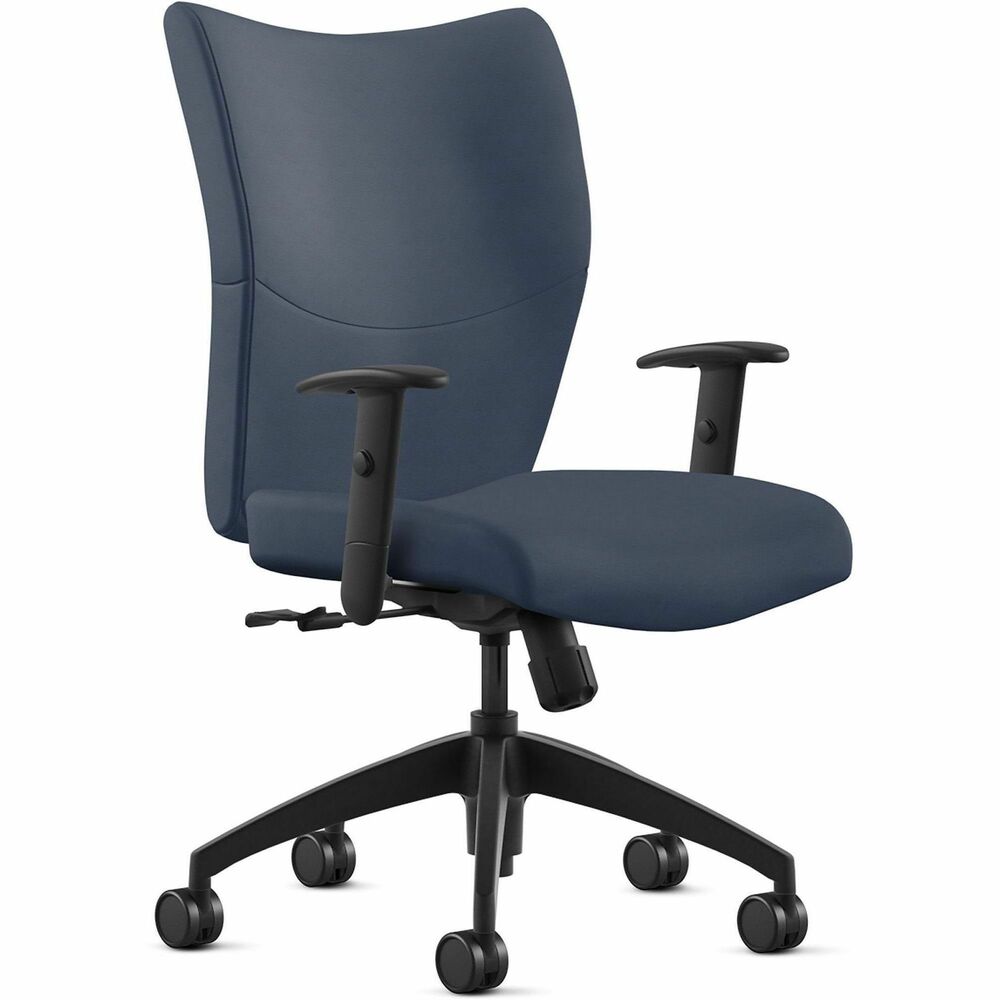 NTF2360S2A8BL01 - Bristol Mid Back Task Chair provides a classy, professional touch to any space with its leather-upholstered, ergonomic design. Highly resilient, molded foam with a detailed, upholstered treatment creates optimized comfort and seamless support for your workflow. Black, height-adjustable arms allow you to sit in a relaxed, comfortable position catered to your height preference. Pneumatic-cylinder height adjustment lets you customize height for an enhanced experience. Chair also features an upright lock, center knob tilt adjustment and 360-degree swivel. Five-star base with reinforced inner structure for durability provides smooth mobility. Chair is Greenguard certified to produce low chemical emissions. Maximum weight limit is 250 lb.