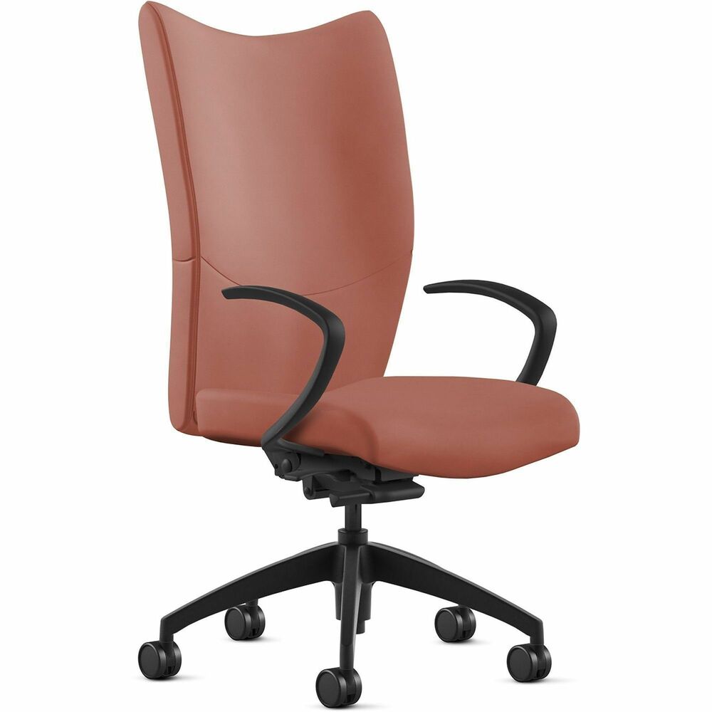 NTF2380Y2A10L08 - Bristol High Task Chair provides a classy, professional touch to any space with its leather-upholstered, ergonomic design. Highly resilient, molded foam with a detailed, upholstered treatment creates optimized comfort and seamless support for your workflow. Sit in a relaxed position using fixed, cantilever arms. Pneumatic-cylinder height adjustment lets you customize height for an enhanced experience. Chair also features a four-position tilt lock, side knob tension adjustment, 2:1 back-to-seat tilt ratio and 360-degree swivel. Five-star base with reinforced inner structure for durability provides smooth mobility. Chair is Greenguard certified to produce low chemical emissions. Maximum weight limit is 250 lb.