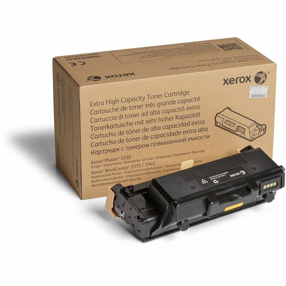 XER106R03624 - Xerox Genuine Phaser 3330, WorkCentre 3300 Series Black Extra High capacity Toner Cartridge (15000 Pages) - 106R03624 is specially formulated and tested to provide the best image quality and most reliable printing you can count on page after page. Xerox Genuine Supplies and Xerox equipment are made for each other. Accept no imitations. Compatible toners may risk breakdown of Xerox printers and result in poor print quality and weak colors. With over 75 years' experience, Genuine Xerox Supplies are something you can rely on.