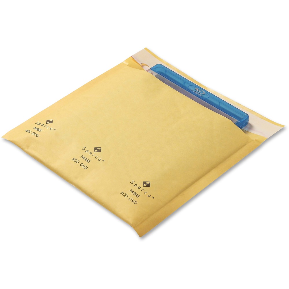 SPR74995 - Cushioned mailers protect your CDs/DVDs in transit. Lightweight barrier bubble lining means convenient postage savings. Self-seal closure offers added convenience for quick sealing.