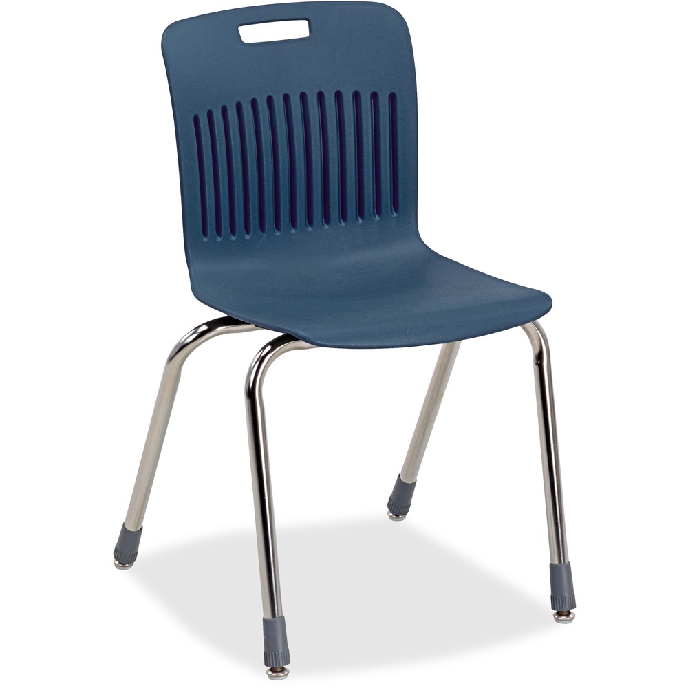 VIRAN18B51C - Analogy Stack Chair provides a striking, upright design that features ergonomic support and durability. Contoured shell creates a supportive back for comfortable sitting. Tubular steel frame supports the one-piece, polypropylene shell for added durability and stability. The 18" seat height is perfect for students. Four-leg chair stacks up to eight high for space-saving storage.