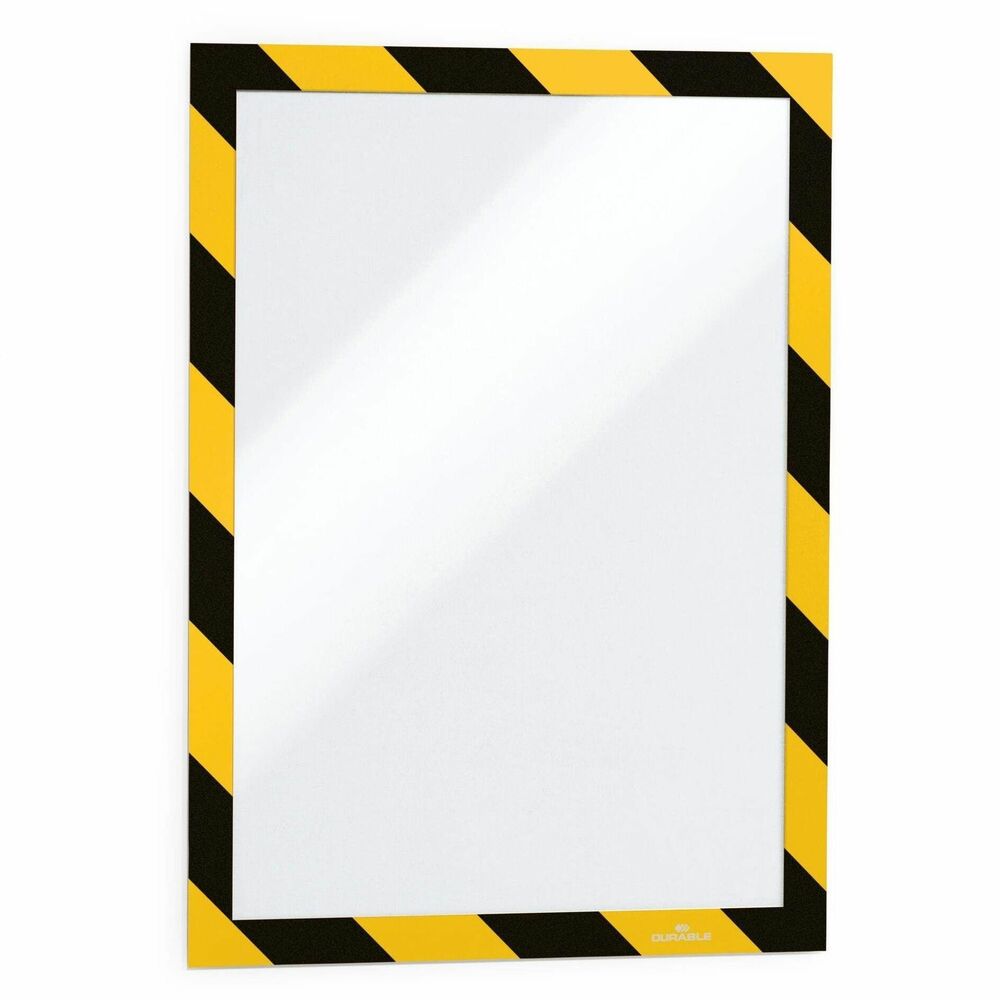 DBL4770130 - Self-adhesive security frame features a twin-colored border to present your safety and security directions in an eye-catching way. Flexible, magnetic cover pulls back effortlessly to quickly exchange and update your signs. Four-sided frame works horizontally or vertically for convenient placement virtually anywhere. Easy-to-use adhesive requires you to simply peel and stick for immediate attachment to any smooth, solid surface. Dual-sided construction ensures visibility from either side when affixed to transparent surfaces to reach more people at once. More from the Manufacturer