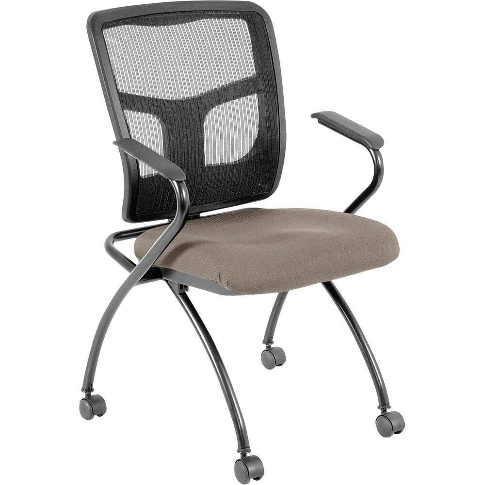 LLR84374008 - Versatile, nesting chairs work great in your training or reception area. Mesh back, easy-to-clean vinyl seat and armrests offer comfortable seating. This Dillon vinyl is made of 100 percent polyurethane with an antimicrobial finish for more durable material and a backing made of 70 percent polyester and 30 percent cotton. Four legs include swivel casters for easy chair movement. Metal frame on the chair features a powder-coat finish for durability. Seat flips up to allow chairs to nest for space-saving storage. Weight capacity is 275 lb.