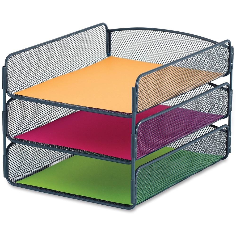 SAF3271BU - Elegant letter tray makes it easy to keep your papers organized and prioritized while keeping them off your desk. With sturdy mesh construction, your files and documents will be organized in style. Tray is made of steel with a powder-coat finish for durability.