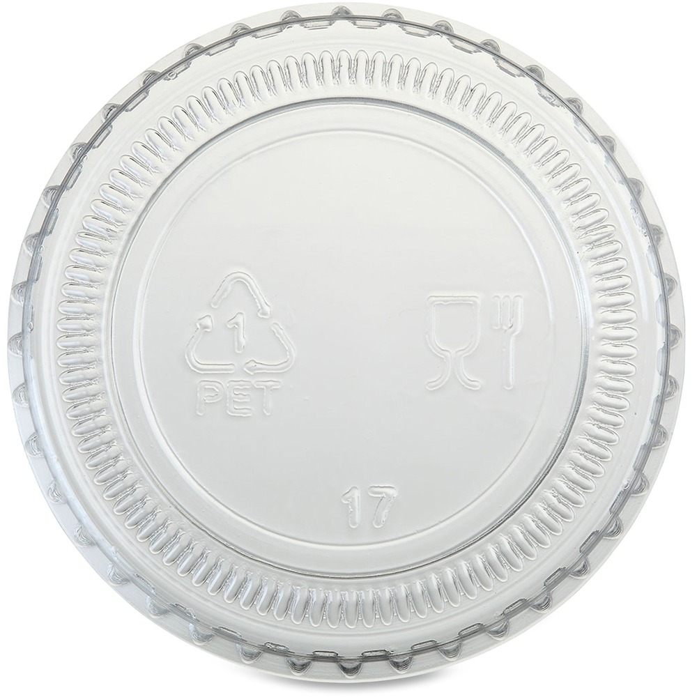 GJO19061 - Portion cup lids feature a strong, snap-on design to secure your foods and allow easy transportation. Transparent material lets users quickly see what's inside without lifting the lid for convenient use. Disposable design allows quick, easy cleanup after each use. Lids are perfect for containing beverage samples, condiments, sauces and more. Lids are designed for use with Genuine Joe 1 oz. portion cups (sold separately).