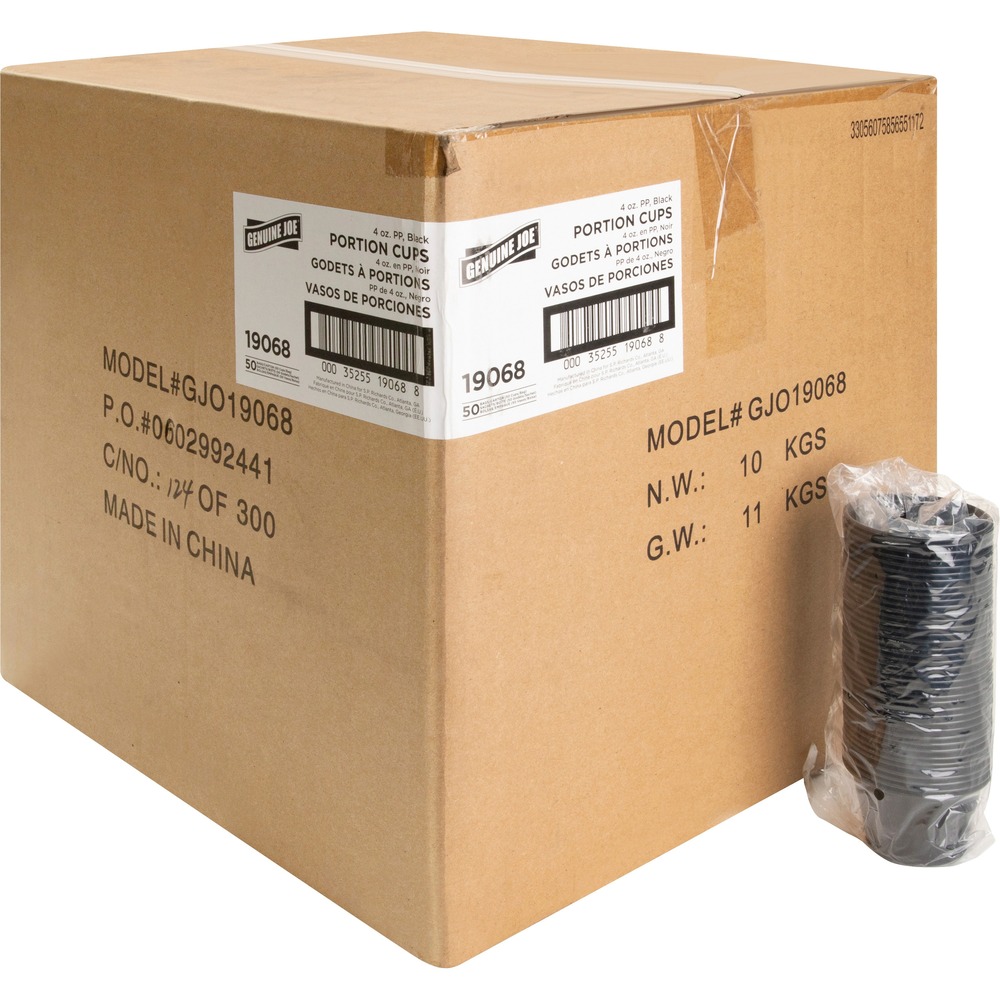 GJO19068 - Portion cups are conveniently sized to handle a variety of dining applications. Its leakproof, polystyrene construction holds liquid items for extended periods of time without soaking through. Strong closure keeps items securely contained for easy transportation when used with a lid (sold separately). Disposable design allows quick, easy cleanup after each use. Portion cups are perfect for serving beverage samples, condiments, sauces and more.