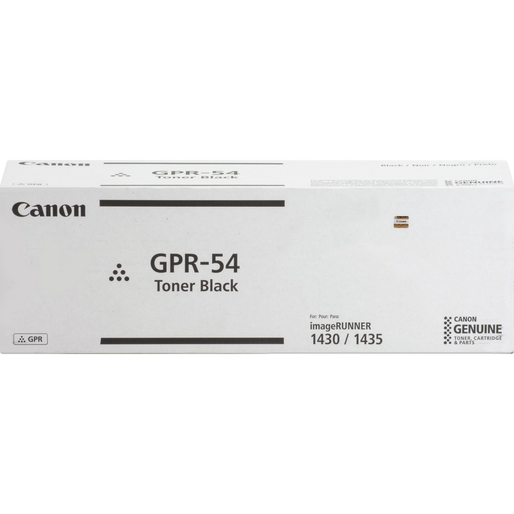 CNMGPR54 - Toner cartridge is designed for use with Canon imageRunner Advance 1430, 1435i, 1435iF and 1435P. Consistent performance meets high-quality output. Easy-to-install cartridge saves time and boosts productivity. GPR-54 toner bottle yields approximately 17,600 copies.