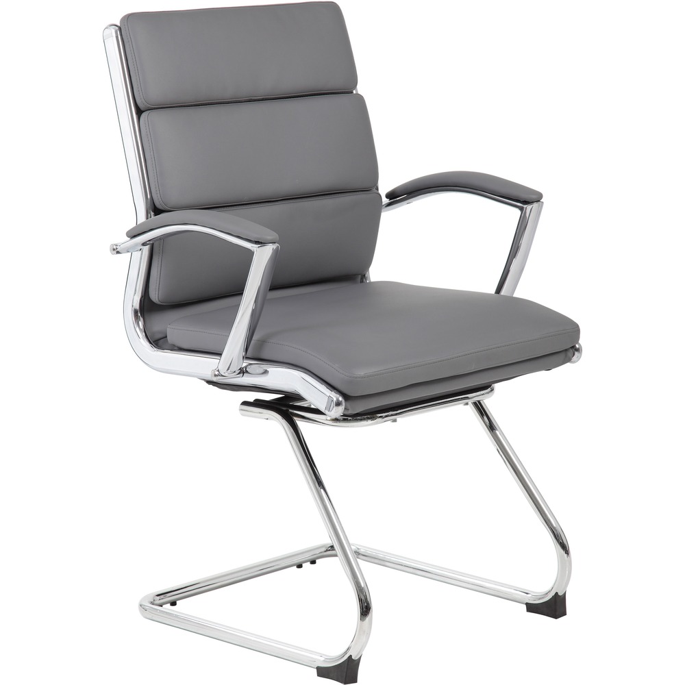 BOPB9479GY - Executive guest chair features a stylish design to add a pop of modernism to any room or office. CaressoftPlus upholstery gives you an ultra-soft seat that's both breathable and durable. This trademarked vinyl looks and feels like leather yet cleans easily with just a damp cloth. Fixed, padded arms are ergonomically designed to provide extreme comfort through extended use. Sleek cantilever base keeps this chair modern to blend seamlessly into most rooms. Guest chair supports up to 275 lb.
