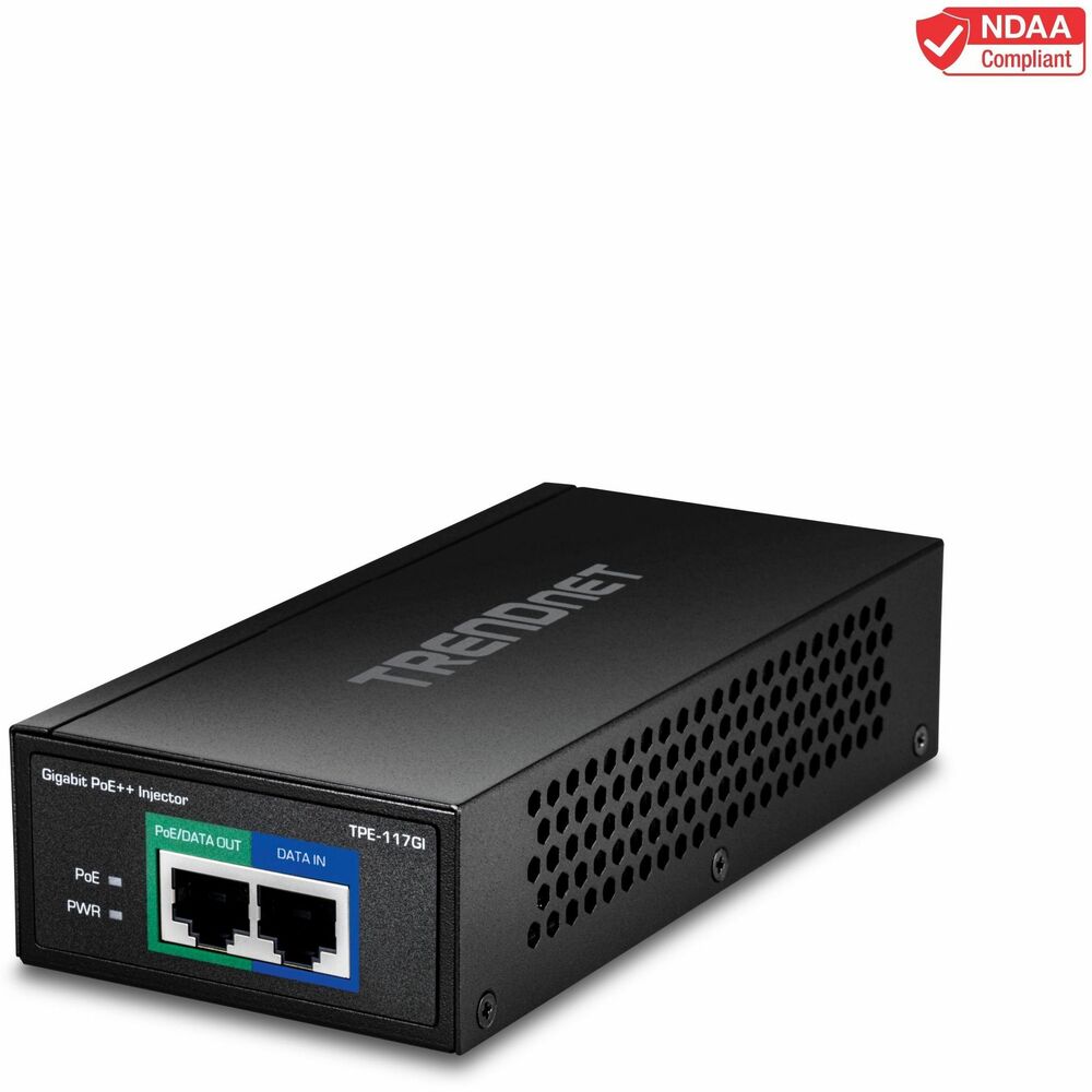 TRENDnet Gigabit PoE++ Injector, Supplies PoE (15.4W), PoE+ (30W), or ...