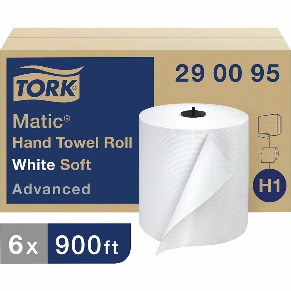 TRK290095 - Matic Advanced Soft Hand Towel Roll is the perfect solution if you want your washroom to be hygienic and stylishly representative of your business quality. Your guests can dry their hands gently yet thoroughly with this super-absorbent, bathroom hand towel. Long-lasting rolls minimize maintenance costs while maximizing service. To meet high-capacity needs, each roll of unperforated, one-ply paper towels provides 1,136 towels for your Tork Matic Dispenser (not included) on the Intuition 8" setting. One-at-a-time dispensing allows reduced consumption and increased hygiene. Roll is ideal for Class-A office buildings and upscale dining facilities and FSC Certified for reduced environmental impact. With Tork Easy Handling, packaging is easy to open and transport. More from the Manufacturer