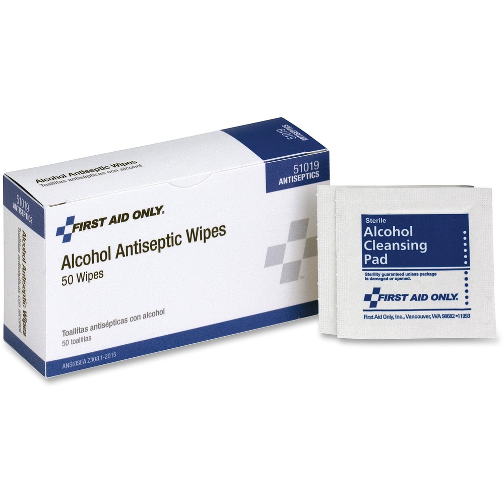 FAO51019 - Alcohol Prep Pads are designed for preparation of the skin before an injection. Also use pads to clean cuts and scrapes before bandages are applied. Pads contain isopropyl alcohol. Single-use packets are packaged for individual use and to replenish first aid kits.