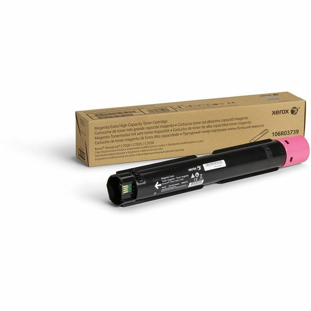 XER106R03739 - Xerox Genuine Xerox VersaLink C7000 Series Color Multifunction Printers Magenta High capacity Toner Cartridge (16500 Pages) - 106R03739 is specially formulated and tested to provide the best image quality and most reliable printing you can count on page after page. Xerox Genuine Supplies and Xerox equipment are made for each other. Accept no imitations. Compatible toners may risk breakdown of Xerox printers and result in poor print quality and weak colors. With over 75 years' experience, Genuine Xerox Supplies are something you can rely on.
