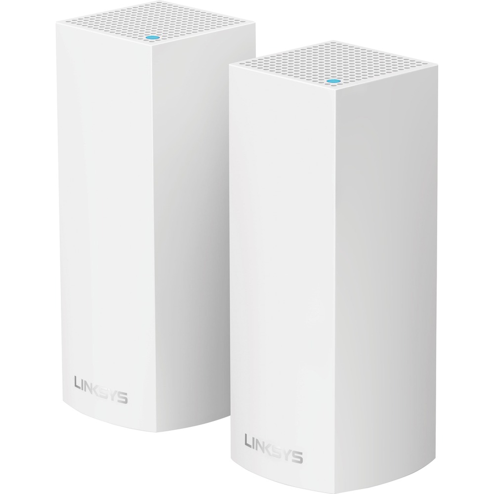 LNKWHW0302 - Velop is a Tri-Band Wi-Fi system that works in perfect harmony to create a high-range mesh network. Unlike traditional routers with range extenders, this Wi-Fi system provides 100 percent Wi-Fi throughout your home or small office. Each Node increases Wi-Fi range 2,000 square feet. The two nodes included in this system offer a total 4,000-square-foot range, and you can add more to grow your mesh network. Utilizing wireless mesh networking for whole home Wi-Fi, Velop nodes seamlessly connect to each other and use a single SSID and password. With a compact, sleek design and only a power cord, Nodes can be placed in open spaces without unsightly connected cables. Simple app-based setup uses the Linksys App that also keeps you informed of network status and solves any Wi-Fi interruptions. Nodes work with Alexa. System includes two Linksys Velop Nodes, Ethernet cable, two power adapters and Quick Start Guide. More from the Manufacturer