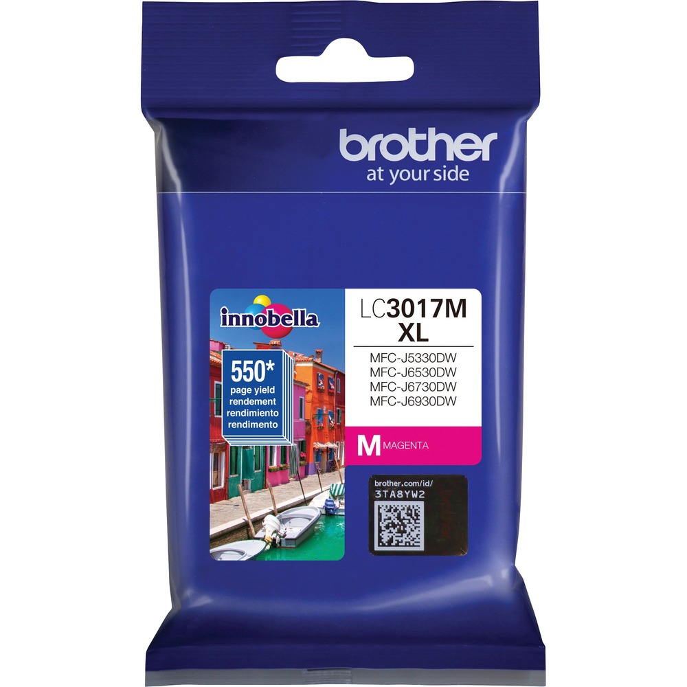 BRTLC3017M - High-yield ink cartridge features Innobella ink technology for print longevity, richer colors and sharper images in your Brother MFC-J5330DW, MFC-J6530DW, MFC-6730DW and MFC-J6930DW. Innobella ink is fade-resistant and color-fast to deliver high-quality images that stay vivid for years. All Brother Genuine printer supplies are designed as part of an entire intelligent printing system. Cartridge yields approximately 550 pages.