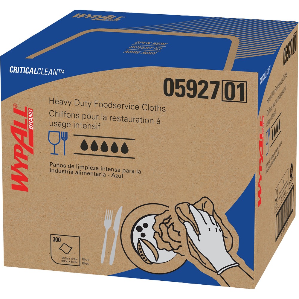 KCC05927 - WypAll X70 Foodservice Wipers are versatile, reusable and ideal for all of your general cleaning needs. With a strong yet soft cloth-like feel, they have what it takes to tackle those heavy-duty industrial jobs usually handled by cloth rags. Textured pattern helps trap and pick up food particles. Long-lasting performance extends usage and reduces waste. They are durable enough for machine-washing or soaking in sanitizer solutions. These 1/4-fold towels fit in Quarterfold Wiper Dispensers.