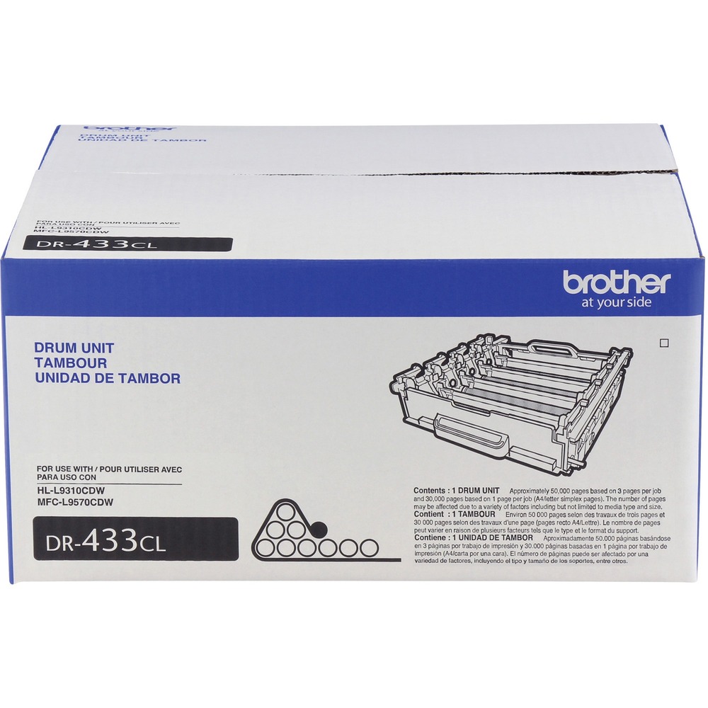 BRTDR433CL - Drum unit is designed for use with Brother HL-L9310CDW and MFC-L9570CDW. It is part of a complete intelligent printing system to provide superior quality. Use only Brother Genuine replacement cartridges for superior results. Drum unit yields approximately 50,000 pages based on three pages per job and 30,00 pages based on one page per job.