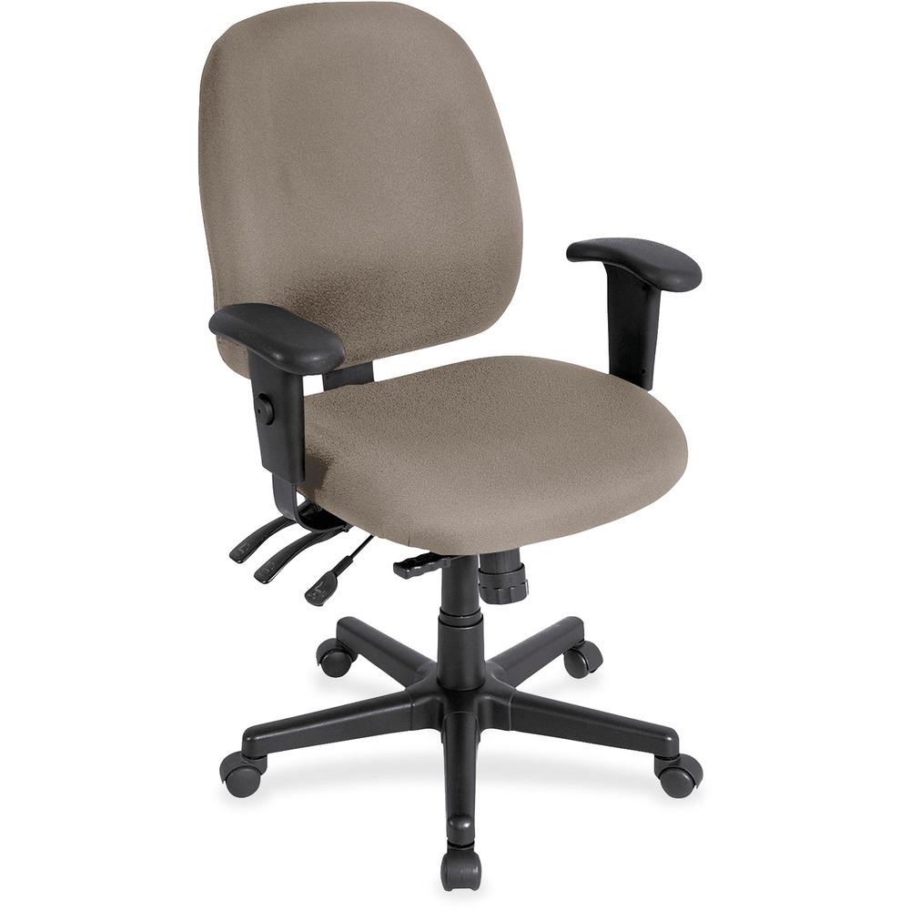EUT498SL008 - 4x4sl Task Chair with Seat Slider provides all-day comfort with its contoured cushions and ergonomic features. Tilt-tension control with tilt lock allows you to adjust the recline rate based on your weight. Center tilt with adjustable tension gives you the ability to rock. Back-angle adjustment sets the back angle for personalized comfort in a reclined position. Seat-height adjustment allows you to set the height to the desired position relative to the floor. Adjust seat depth relative to the back. Waterfall seat slopes to reduce pressure on the back of your knees for extra comfort. Forward seat tilt changes the angle of the seat to enable proper ergonomic posture while using a keyboard. Arm-height adjustment allows you to move the arms up or down for proper ergonomic positioning. Ratchet-back height adjustment allows the backrest to easily adjust relative to the seat for personalized lumbar region support and comfort. Dillion vinyl-upholstered chair adds comfort to any space.