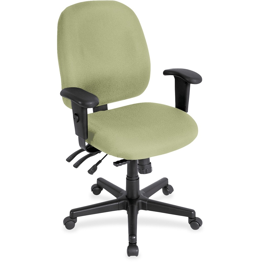 EUT498SL069 - 4x4sl Task Chair with Seat Slider provides all-day comfort with its contoured cushions and ergonomic features. Tilt-tension control with tilt lock allows you to adjust the recline rate based on your weight. Center tilt with adjustable tension gives you the ability to rock. Back-angle adjustment sets the back angle for personalized comfort in a reclined position. Seat-height adjustment allows you to set the height to the desired position relative to the floor. Adjust seat depth relative to the back. Waterfall seat slopes to reduce pressure on the back of your knees for extra comfort. Forward seat tilt changes the angle of the seat to enable proper ergonomic posture while using a keyboard. Arm-height adjustment allows you to move the arms up or down for proper ergonomic positioning. Ratchet-back height adjustment allows the backrest to easily adjust relative to the seat for personalized lumbar region support and comfort. Dillion vinyl-upholstered chair adds comfort to any space.