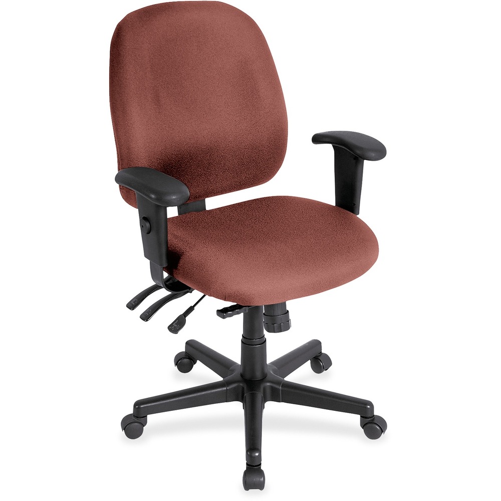 EUT498SL106 - 4x4sl Task Chair with Seat Slider provides all-day comfort with its contoured cushions and ergonomic features. Tilt-tension control with tilt lock allows you to adjust the recline rate based on your weight. Center tilt with adjustable tension gives you the ability to rock. Back-angle adjustment sets the back angle for personalized comfort in a reclined position. Seat-height adjustment allows you to set the height to the desired position relative to the floor. Adjust seat depth relative to the back. Waterfall seat slopes to reduce pressure on the back of your knees for extra comfort. Forward seat tilt changes the angle of the seat to enable proper ergonomic posture while using a keyboard. Arm-height adjustment allows you to move the arms up or down for proper ergonomic positioning. Ratchet-back height adjustment allows the backrest to easily adjust relative to the seat for personalized lumbar region support and comfort. Dillion vinyl-upholstered chair adds comfort to any space.
