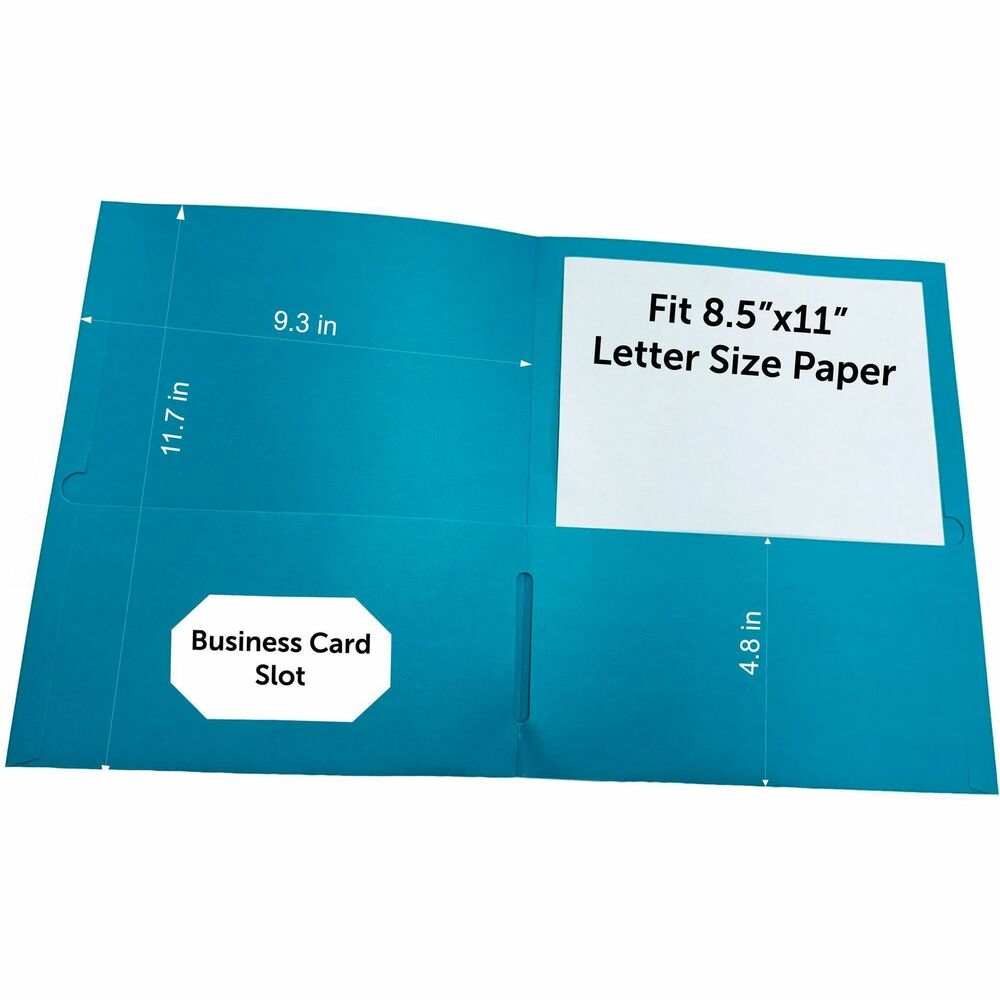 BSN78555 - 125-sheet capacity folder is made from a sturdy paper stock to keep your papers safely organized without adding unnecessary bulk to your day. Pockets inside the front and back covers offer a handy location to store your loose papers and files. Convenient card holder in the interior provides a simple way to personalize folders for presentations and meetings. Folder is designed to hold letter-size papers, files, documents and more.