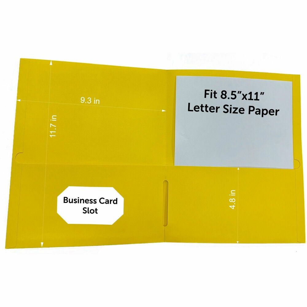 BSN78556 - 125-sheet capacity folder is made from a sturdy paper stock to keep your papers safely organized without adding unnecessary bulk to your day. Pockets inside the front and back covers offer a handy location to store your loose papers and files. Convenient card holder in the interior provides a simple way to personalize folders for presentations and meetings. Folder is designed to hold letter-size papers, files, documents and more.