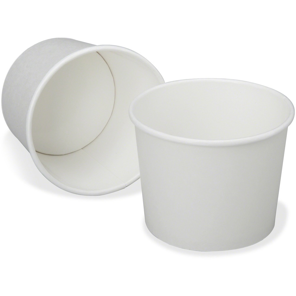 NSN2900586 - Squat-style cups are designed for hot foods and liquids. Plastic coating helps resist moisture. Tapered design allows easy stacking and does not include handles or lids. 16 oz. cups are both odorless and leakproof. They meet FDA requirements.