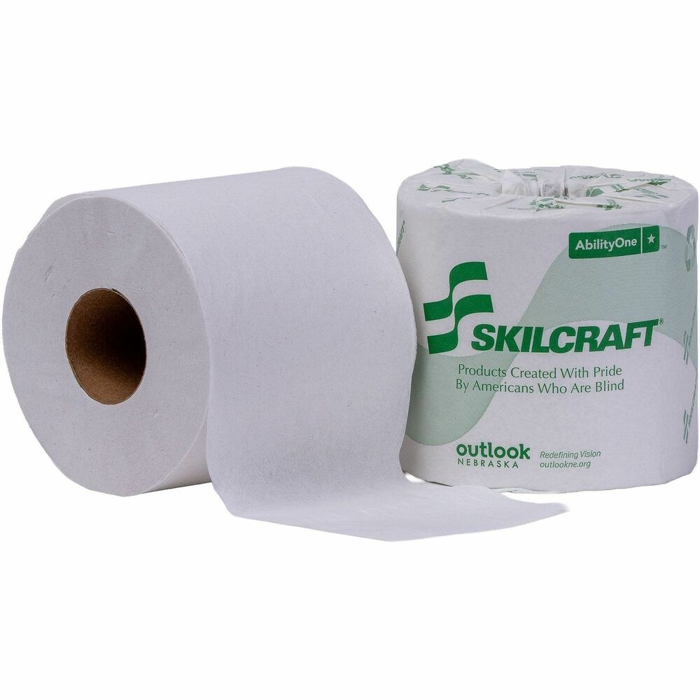 NSN6308728 - Processed chlorine-free toilet tissue is made using 100 percent recycled materials with 30 percent minimum post-consumer fiber. The individually wrapped roll includes embossed, perforated sheets that measure 4" x 3/4". Environmentally friendly and sustainable, this single-ply tissue is septic-safe. Tissue contains no added inks, dyes or fragrances.