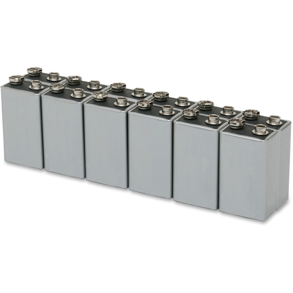 NSN9002139 - This 9-volt battery features a rectangular shape with two snap terminals. This alkaline, manganese dioxide battery is great for use with tape recorders, pocket calculators, smoke detectors, transistor radios and other electronic equipment. It frequently lasts more than twice as long as the same size carbon-zinc battery, depending on type of use. It is not rechargeable. ANSI C 18.1.