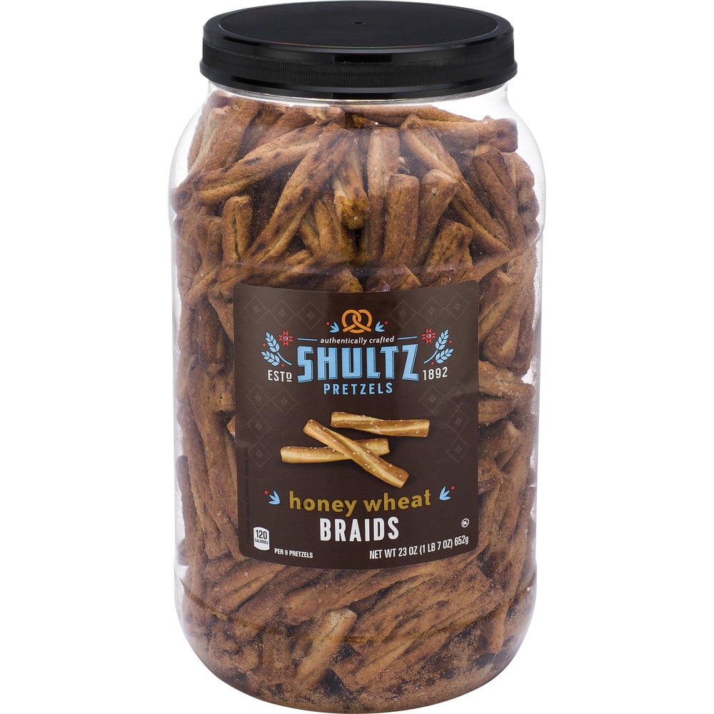 OFX6270 - Honey wheat braided pretzels provide a satisfying combination of sweet and savory flavors that everyone should enjoy. Known as one of the world's oldest snacks, this great-tasting treat can be enjoyed any time of day. Resealable tub ensures long-lasting freshness and crunch until the very last bite. Honey wheat braided pretzels are perfect for company gatherings, boosting office morale, impressing guests and more.