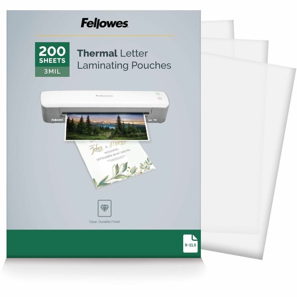 FEL5743401 - Laminating pouches are designed with quality, photo-safe materials to provide excellent clarity and durability. They preserve and protect important letter-size documents with a standard thickness. These thermal hot pouches can be used with dry-erase markers and are compatible with all thermal laminators. More from the Manufacturer