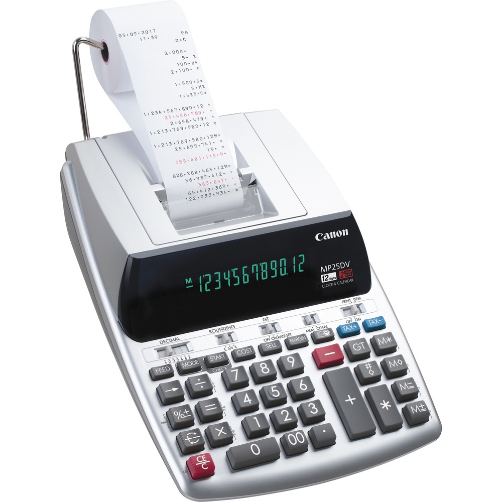 CNMMP25DV3 - With sophisticated features such as tax and profit margin calculations, a 12-digit display and high-end durability, this printing calculator is always ready for business. A fast, two-color, high-speed ink ribbon printing system ensures quick and efficient calculations. When you're not calculating numbers, a built-in clock and calendar make it a very useful addition to your desktop. Double-check function helps minimize errors for more accurate calculations. Backspace button allows you to quickly correct minor mistakes for time-saving operation. Printing calculator also includes currency conversion, tax calculation, business calculation, sign change, grand total, memory function and more.