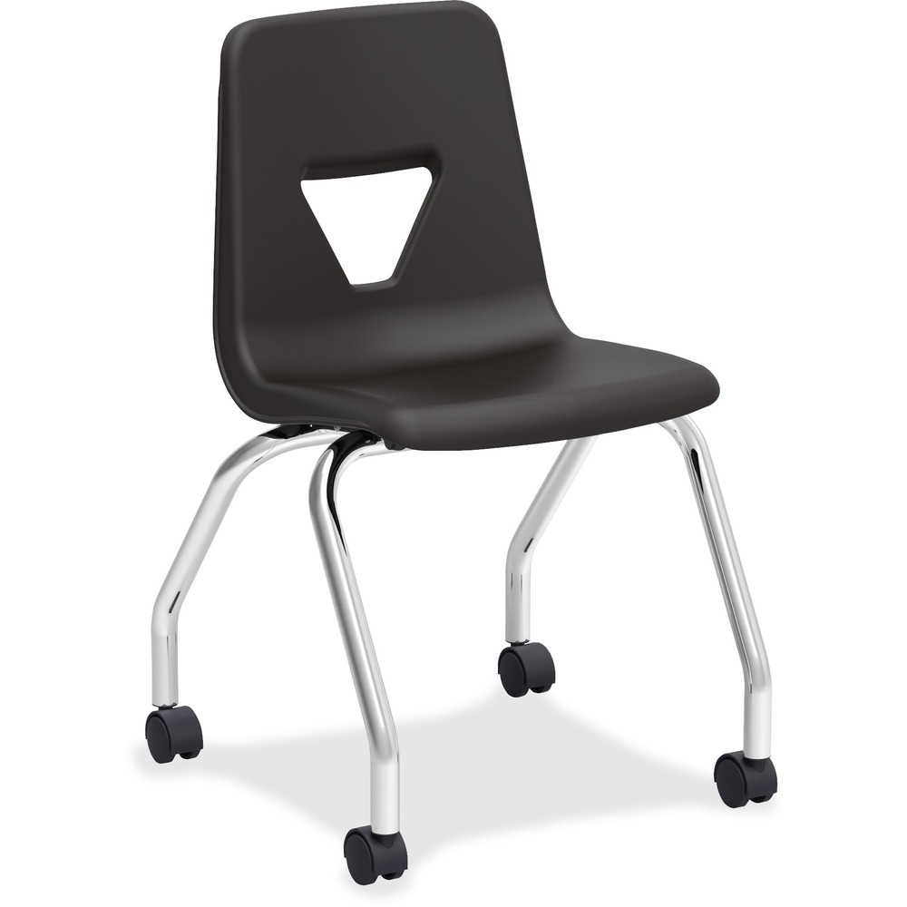 LLR99911 - Mobile student chairs add color to your classroom and offer color-coding opportunities for learning stations and more. They are equipped with swivel casters for extra mobility in a classroom, computer lab or office setting. The four-leg base features the strength of heavy-gauge tubular steel with a chrome finish. Smooth polypropylene shell allows easy cleaning. Contoured waterfall seat front offers comfort. Chairs stack five high for convenient storage. Seat height is 18" and is typically designed for students in fifth-grade and up.