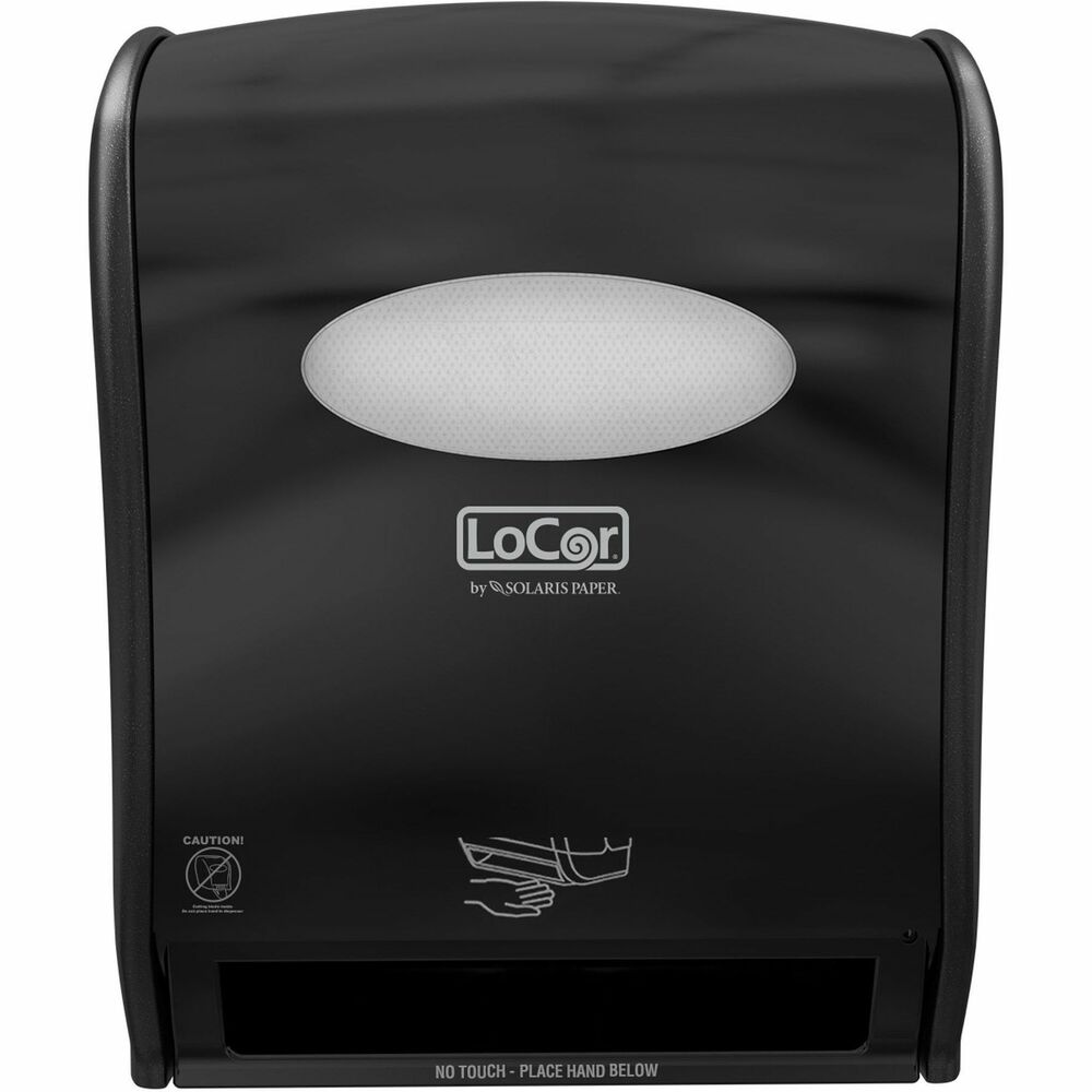 SOLD68003 - Electronic Hardwound Roll Towel Dispenser features advanced circuitry and extended battery life for an efficient hand-drying experience. High-capacity dispenser delivers a superior hygienic solution, cost-efficiently reducing changeouts and creating a cleaner, safer restroom. Sleek, reliable dispenser adds a modern, polished style to high-end washrooms. It is compatible with LoCor Hardwound Roll Towels (not included) that use rapidly renewable fiber (RRF) made from eucalyptus and acacia trees that can be harvested every 6 to 8 years - less than half as long as traditional-grown trees.
