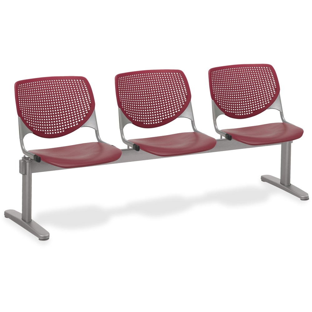 KFI2300BEAM3P7 - Kool Beam Chair combines enhanced circulation and airflow with an attractive design for the ultimate seating combination. Polypropylene material creates sturdy durability. Radius conforms to your back for maximum comfort. Aluminum alloy sides increase back support. Silver, powder-coated, steel frame with T-shaped legs provides optimal support and longevity. Beam design features three seats. Unique beam-style elevates any space with an interesting, eye-drawing look.