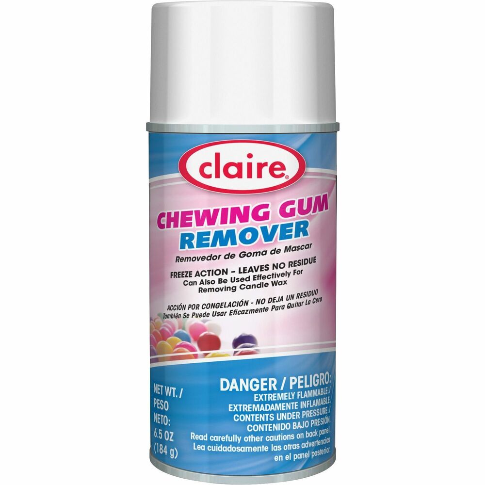 CGCCL813 - Chewing Gum Remover easily removes chewing gum, candle wax, putty and other gummy substances from surfaces. Remover makes the messy job quick and neat by freezing the substance to approximately negative 40 degrees Fahrenheit so you can crack it off fast. It does not leave stains or chemical residue behind. Formula contains no chemicals that reduce the ozone in the upper atmosphere. Care should be exercised when using as frostbite may occur if sprayed on the skin.